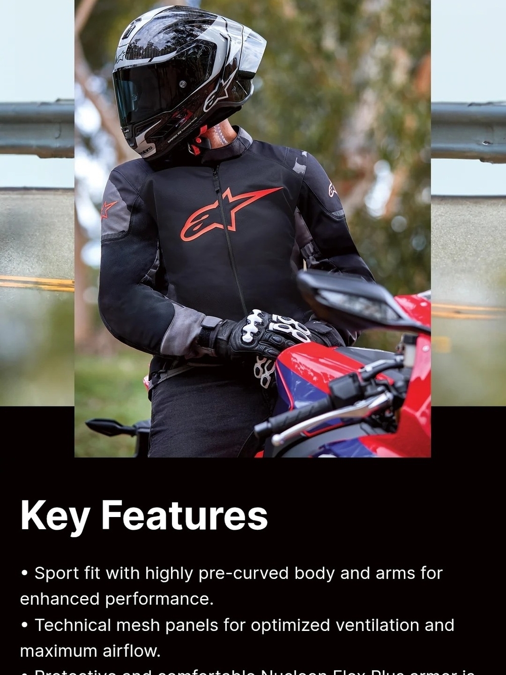 Alpinestars T-SP X Superair Motorcycle Jacket — XXL Black & Red - Picture 6 of 6